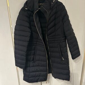 Michael Kors Black Puffer Jacket with Gold Logo
